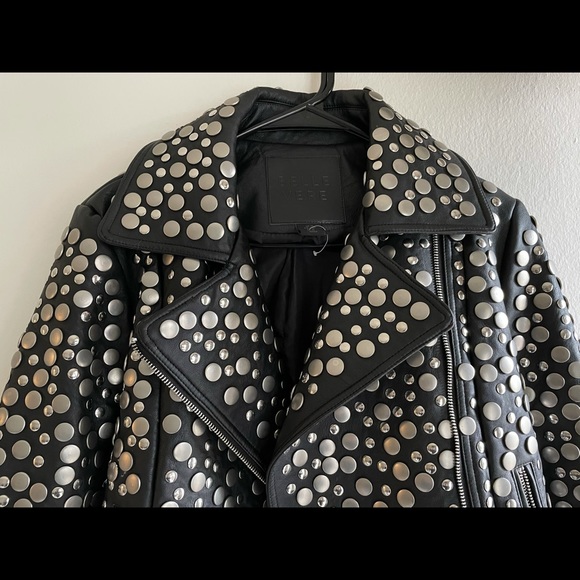 Belle Veré studded leather jacket Medium - Picture 2 of 8